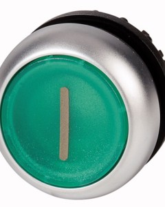 Illuminated push button front M22  labeled green M22-DL-G-X1